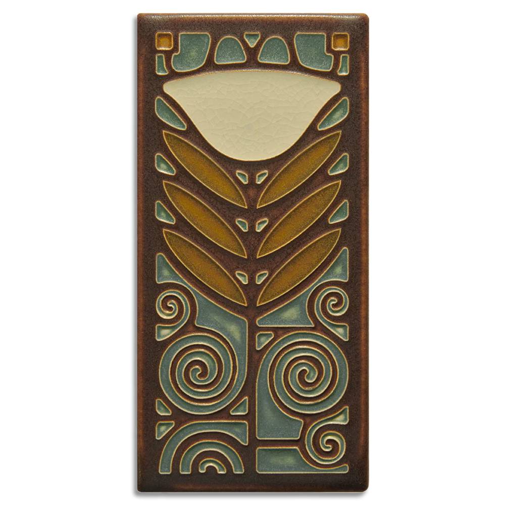 Motawi Tileworks - 4"x 8" Tile - 'Dard Hunter Poppy' (Stone) #4882