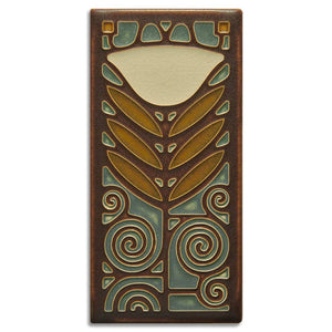Motawi Tileworks - 4"x 8" Tile - 'Dard Hunter Poppy' (Stone) #4882