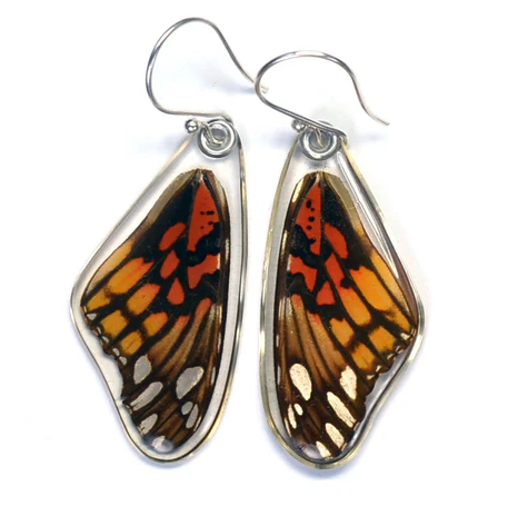 Petal Connection - Butterfly Earrings | Mexican Silverspot (Top Wing) #0210-T-ER