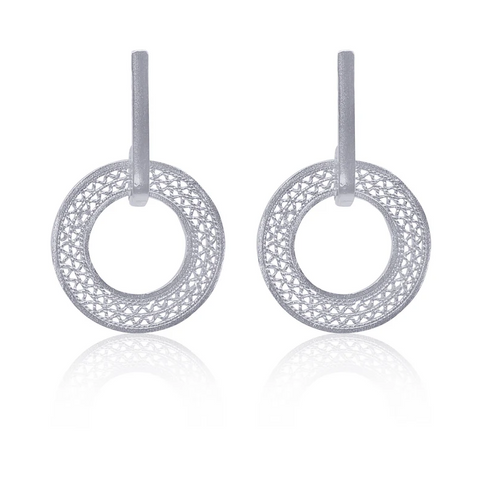 Olmox Filigree Jewelry - Earrings - Small 'Orinoco' (Silver) #51