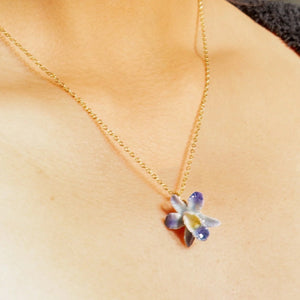 Peter + June - Necklace - 'Earth Angel' Hand-Painted Porcelain Pendant (Orchid)