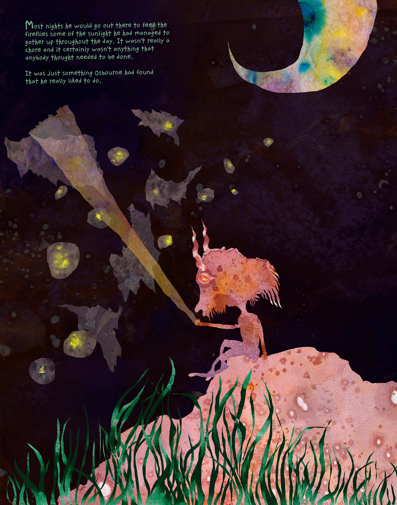 Seth Pitt - 8" x 10" Print - 'Osbourne and The Fireflies' #O82
