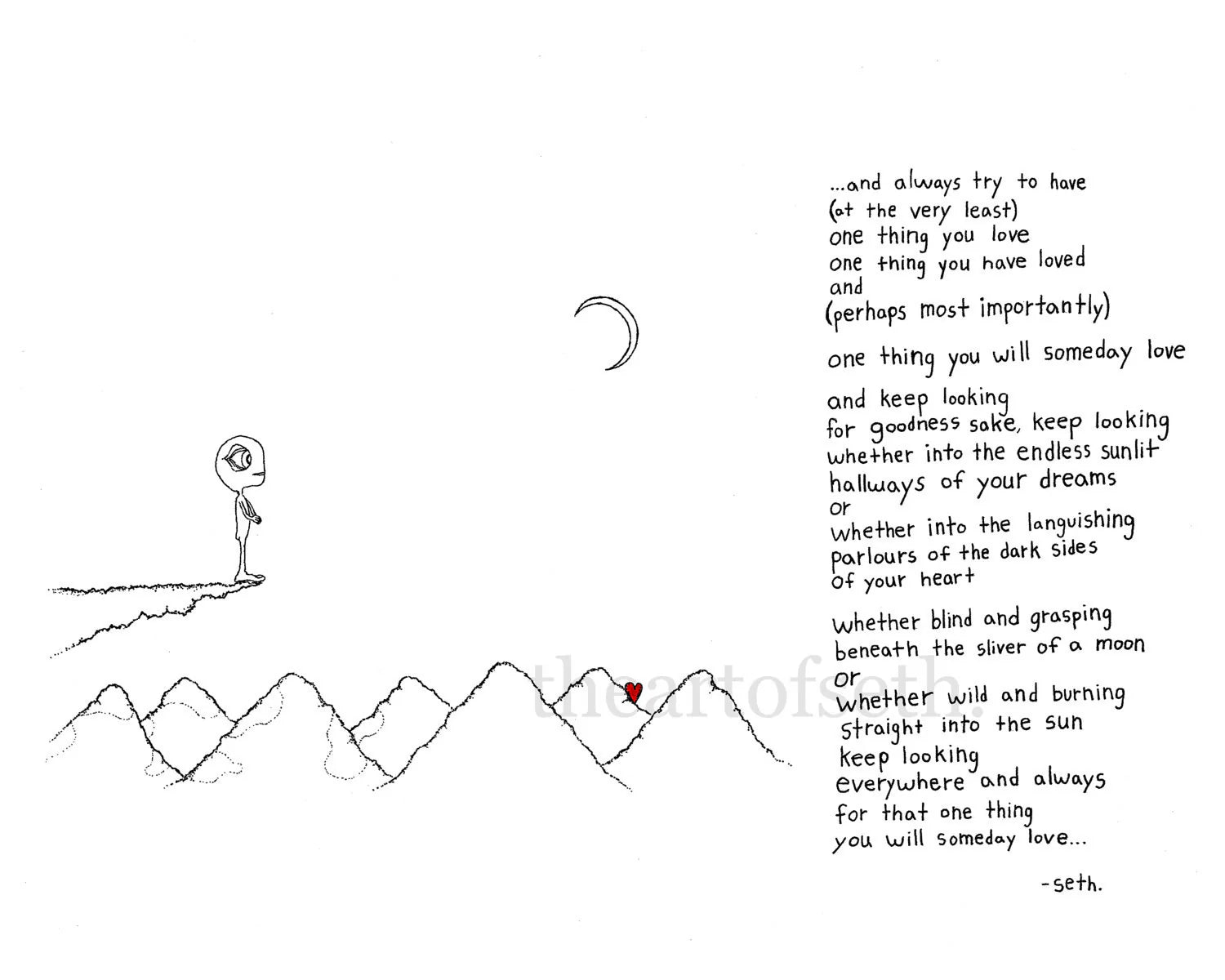 Seth Pitt - 5" x 7" Print - 'Keep Looking' #K33