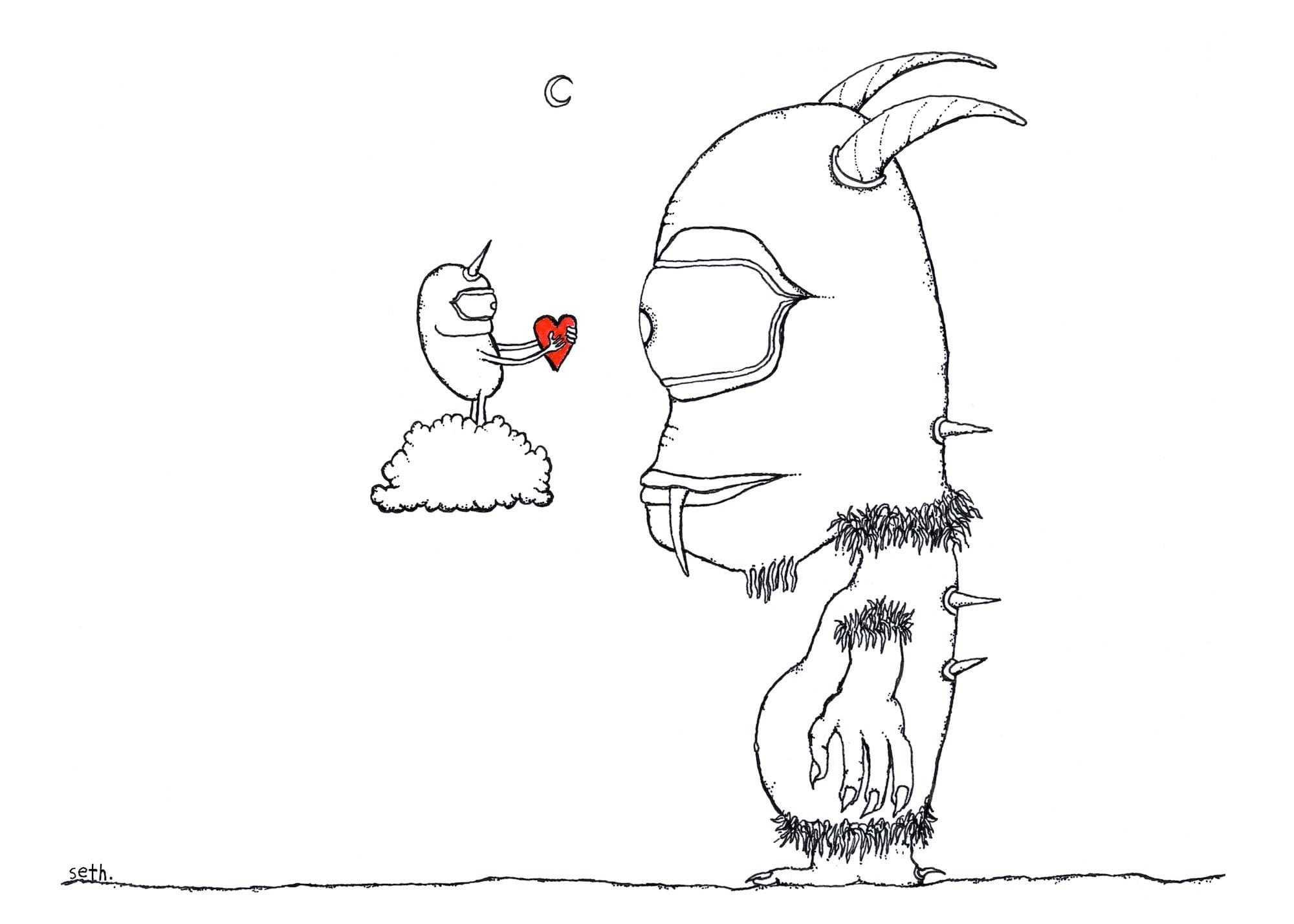 Seth Pitt -  5" x 7" Print - 'everyone deserves love' #E33