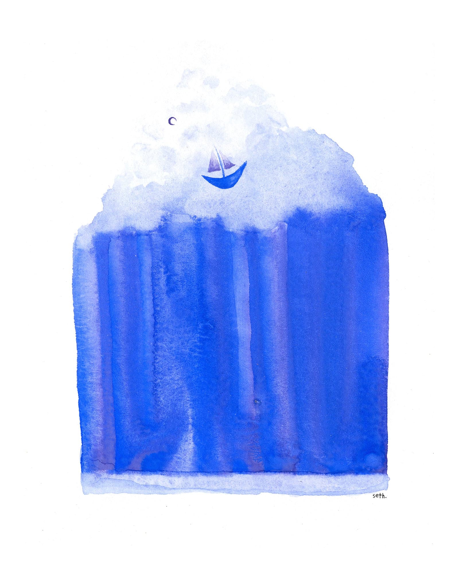 Seth Pitt - 5" x 7" Print - 'Blue Light' #WB5