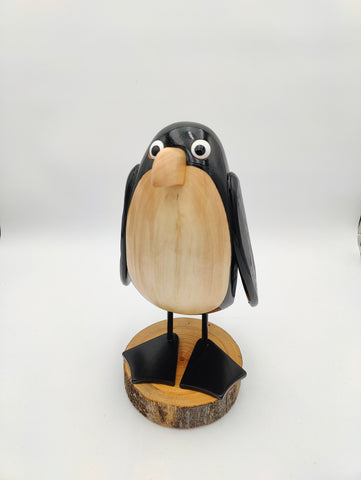 Rarebirds - Wooden Sculpture - 13.5" Black Penguin