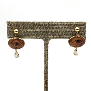 Folkloric Jewelry - Earrings - Pixie Eye Post Dangles (Assorted Blue Topaz, Labradorite, Pearls)