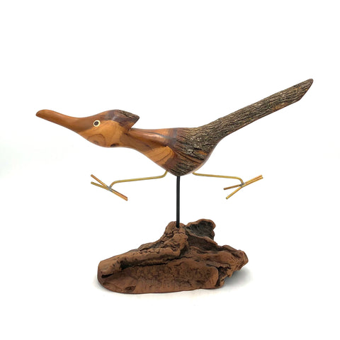 Rarebirds - Wooden Sculpture - 14" Running Roadrunner