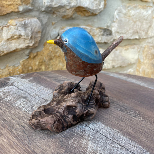 Rarebirds - Wooden Sculpture - Medium Bird with Base