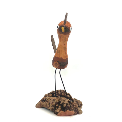 Rarebirds - Wooden Sculpture - 14" Standing Crested Roadrunner
