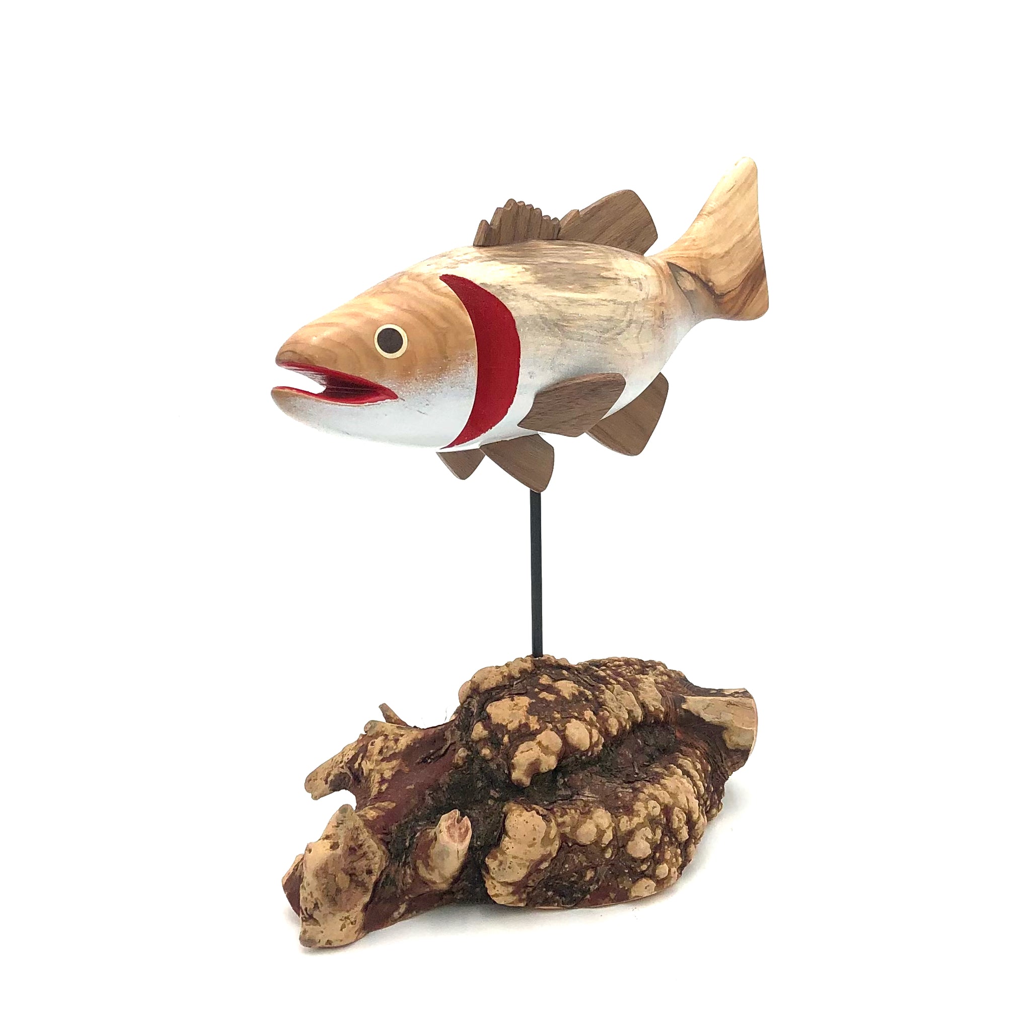 Rarebirds - Wooden Sculpture - 11.5" Bass on Base