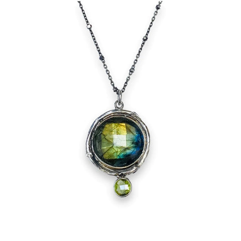 Susan Rodgers Designs - Necklace - Clarity - Labradorite w/ Peridot Accent - Sterling Silver (HN-162-LB)