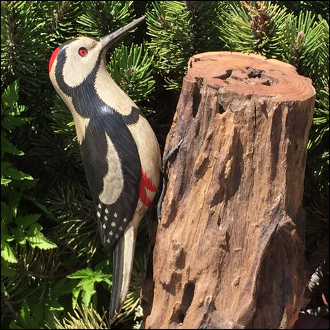Blue Frogs Company - Bird Sculpture (Red Headed Woodpecker) #B-81