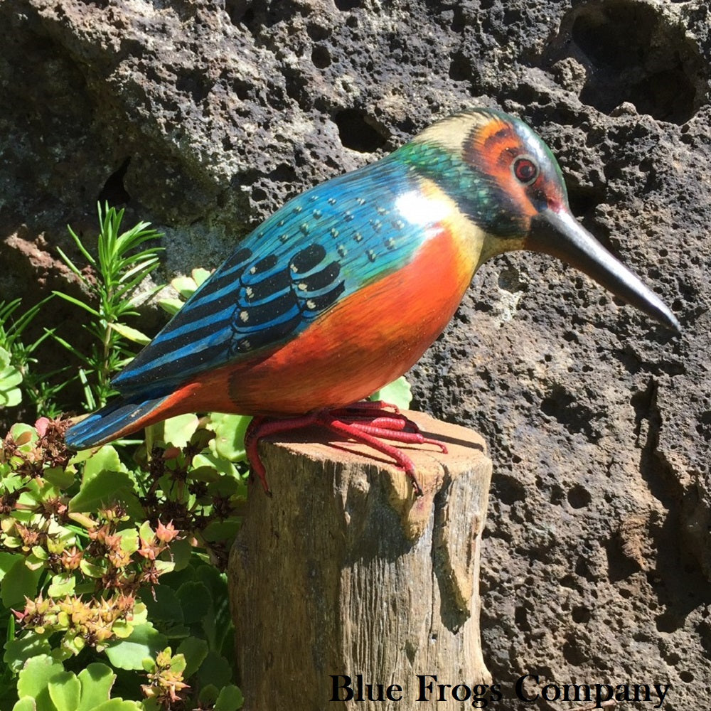 Blue Frogs Company - Bird Sculpture - Medium (Ringed Kingfisher) #B-95