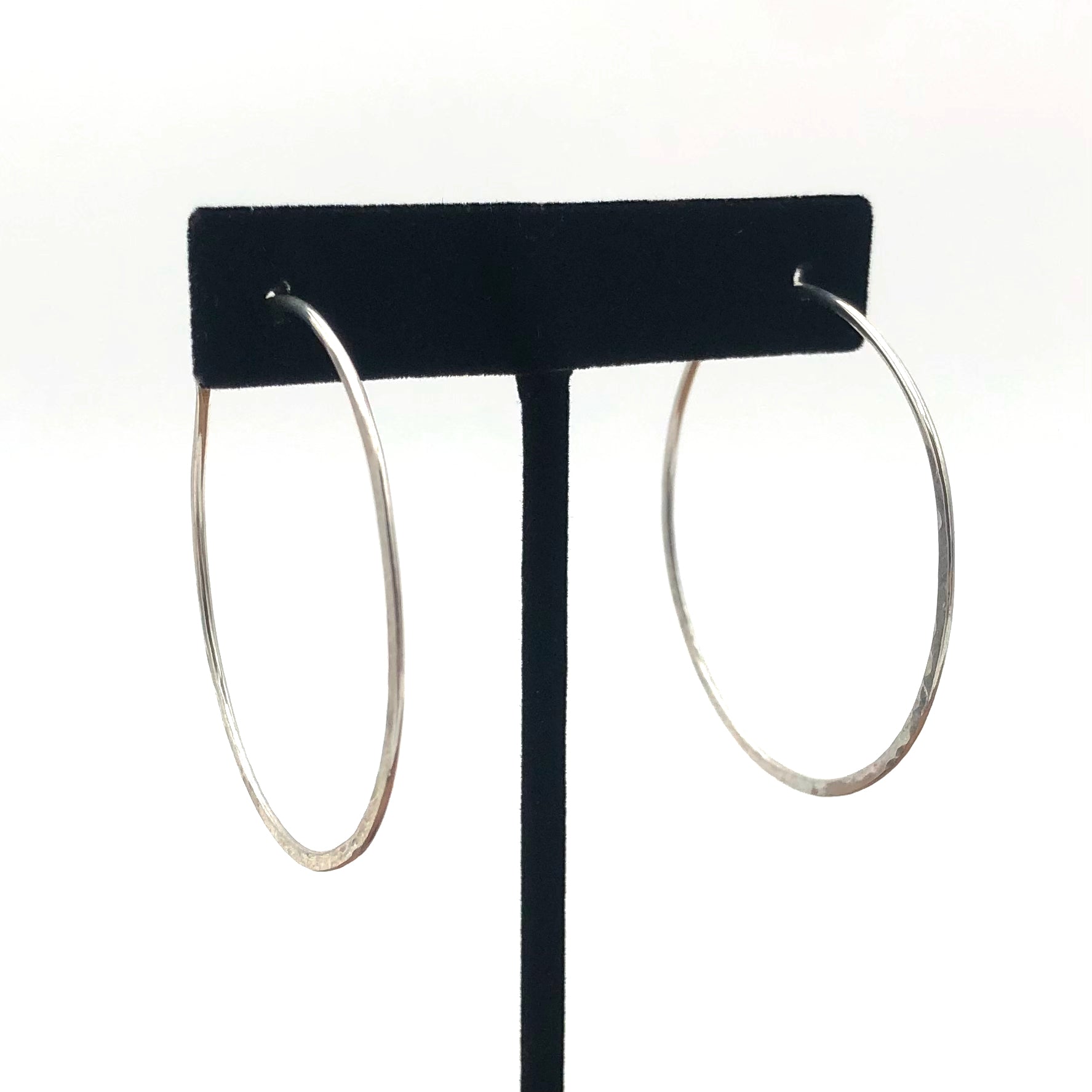 Marysa Sacerdote - Earrings - Hammered Hoops - XL (Sterling Silver)
