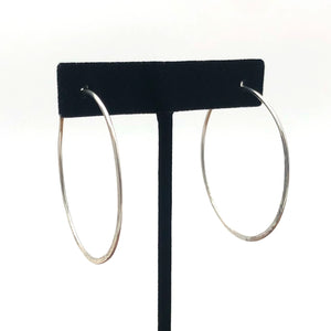 Marysa Sacerdote - Earrings - Hammered Hoops - XL (Sterling Silver)