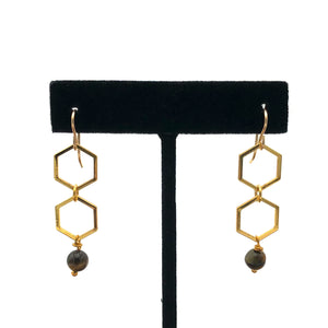 Marysa Sacerdote - Earrings - KINETIC Honeycomb (Tiger's Eye)