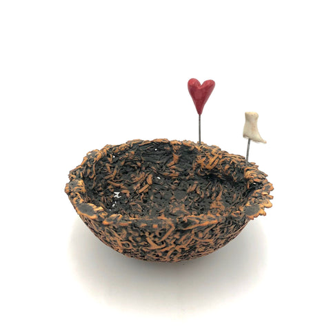 Cathy Broski - Ceramic Sculpture - Rustic Nest Bowl (Assorted Designs)