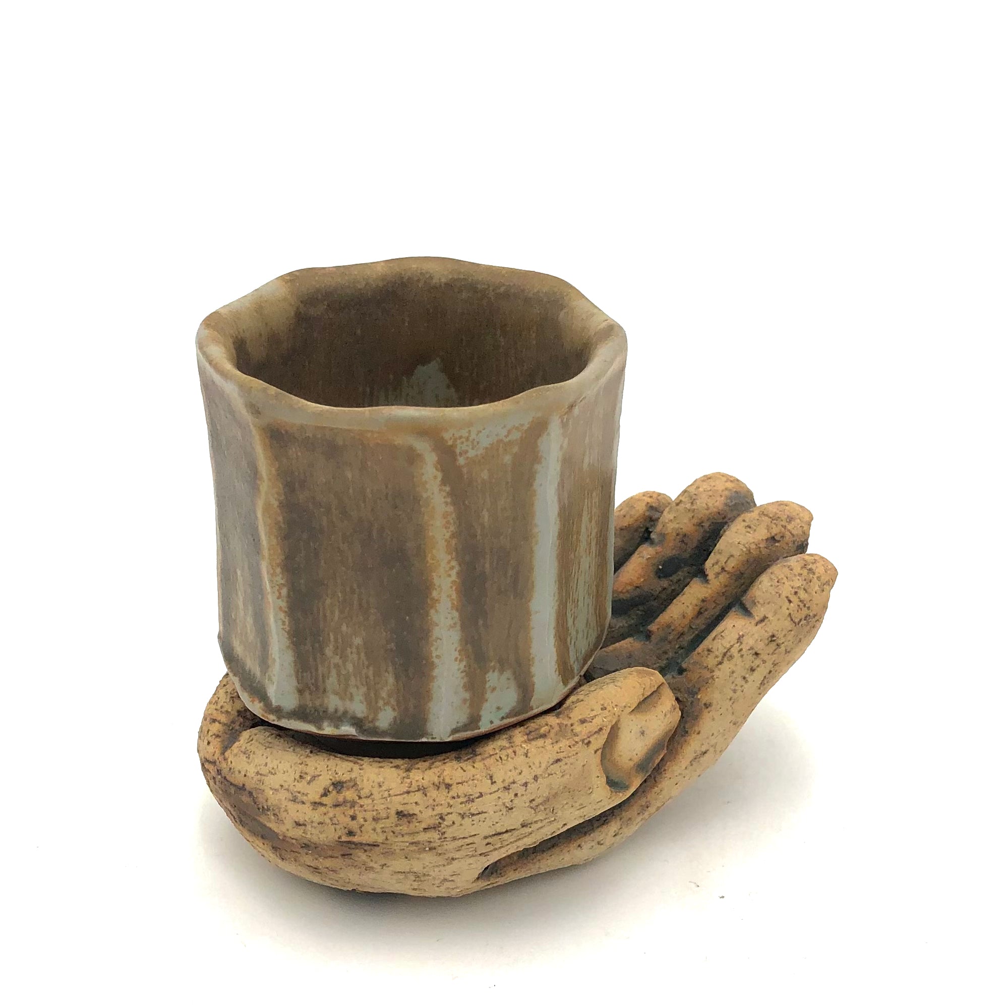 Cathy Broski - Ceramic Sculpture - Hand with Cup
