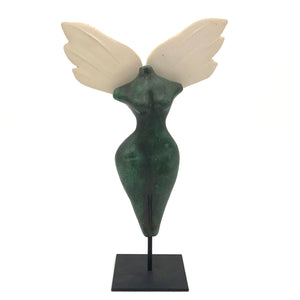 Cathy Broski - Sculpture on Base - Female Figure with Angel Wings (Assorted Designs)