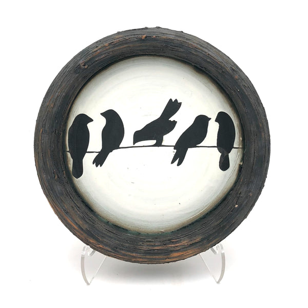 Cathy Broski - Ceramic Wall Hanging - Nest Plate with Bird Etching (Assorted Designs)