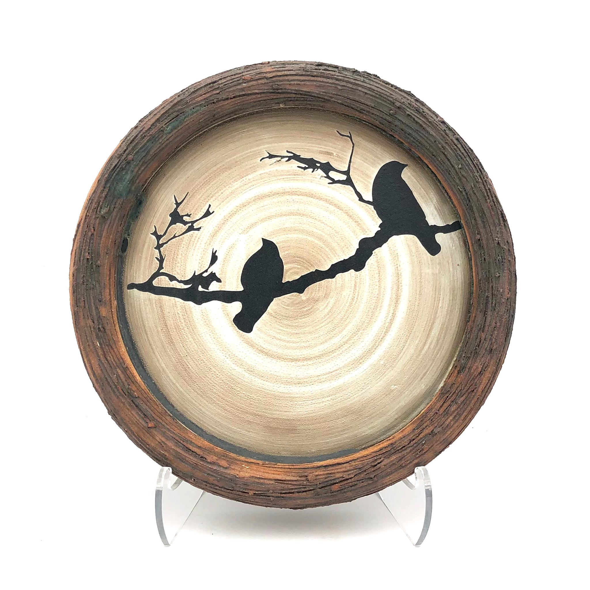 Cathy Broski - Ceramic Wall Hanging - Nest Plate with Bird Etching (Assorted Designs)