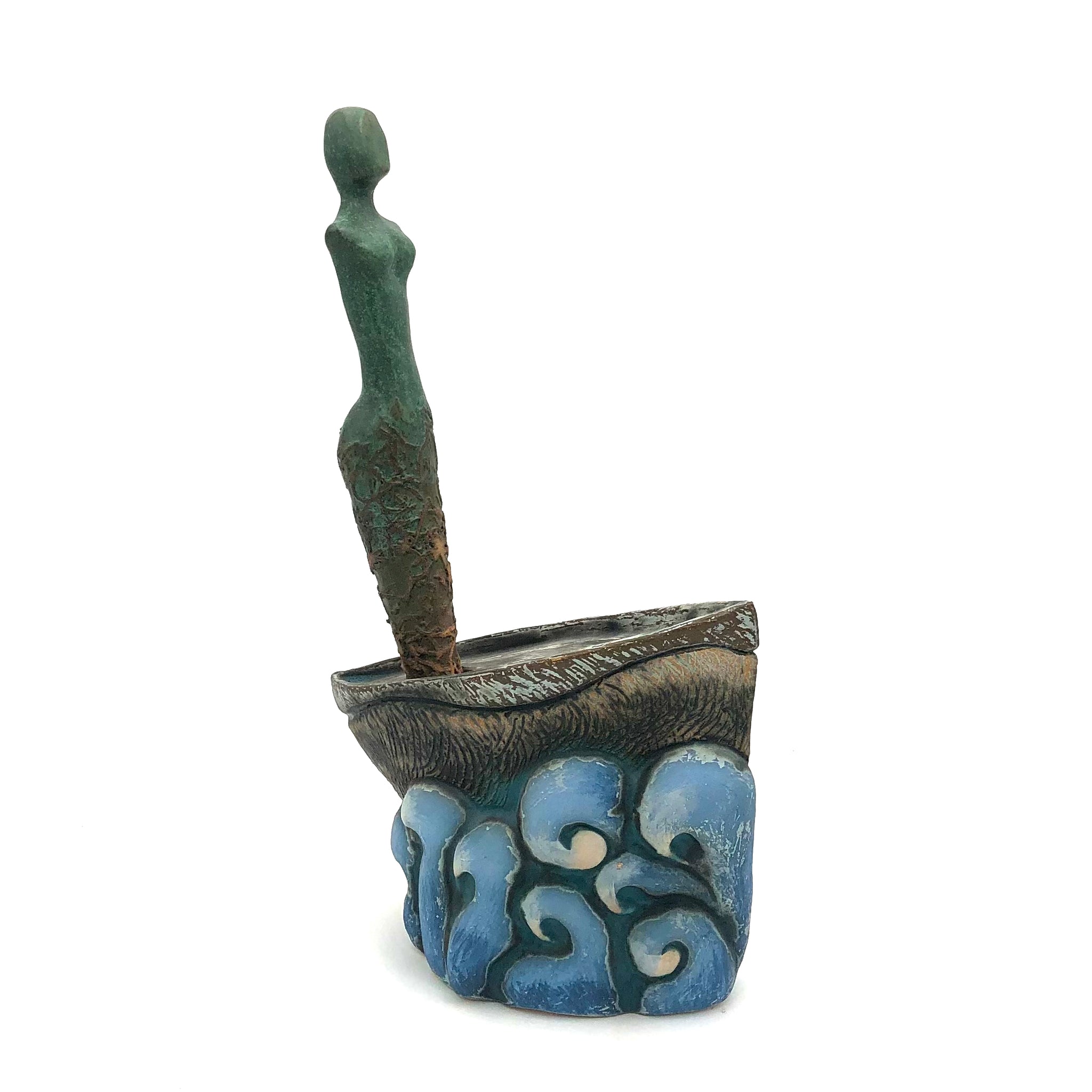Cathy Broski - Ceramic Sculpture - 'Liberate Your Fears/Take the Journey'