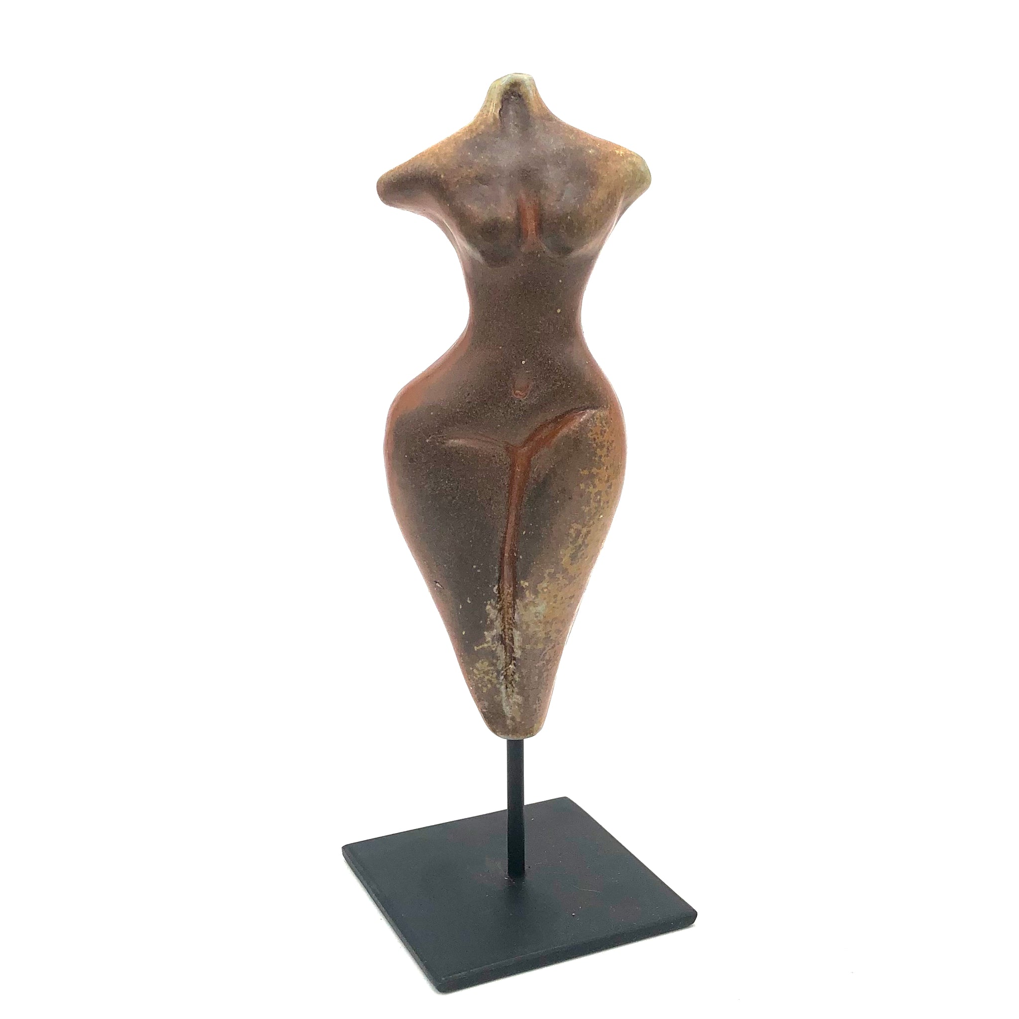 Cathy Broski - Sculpture on Base - 9" Wood-Fired Female Figure