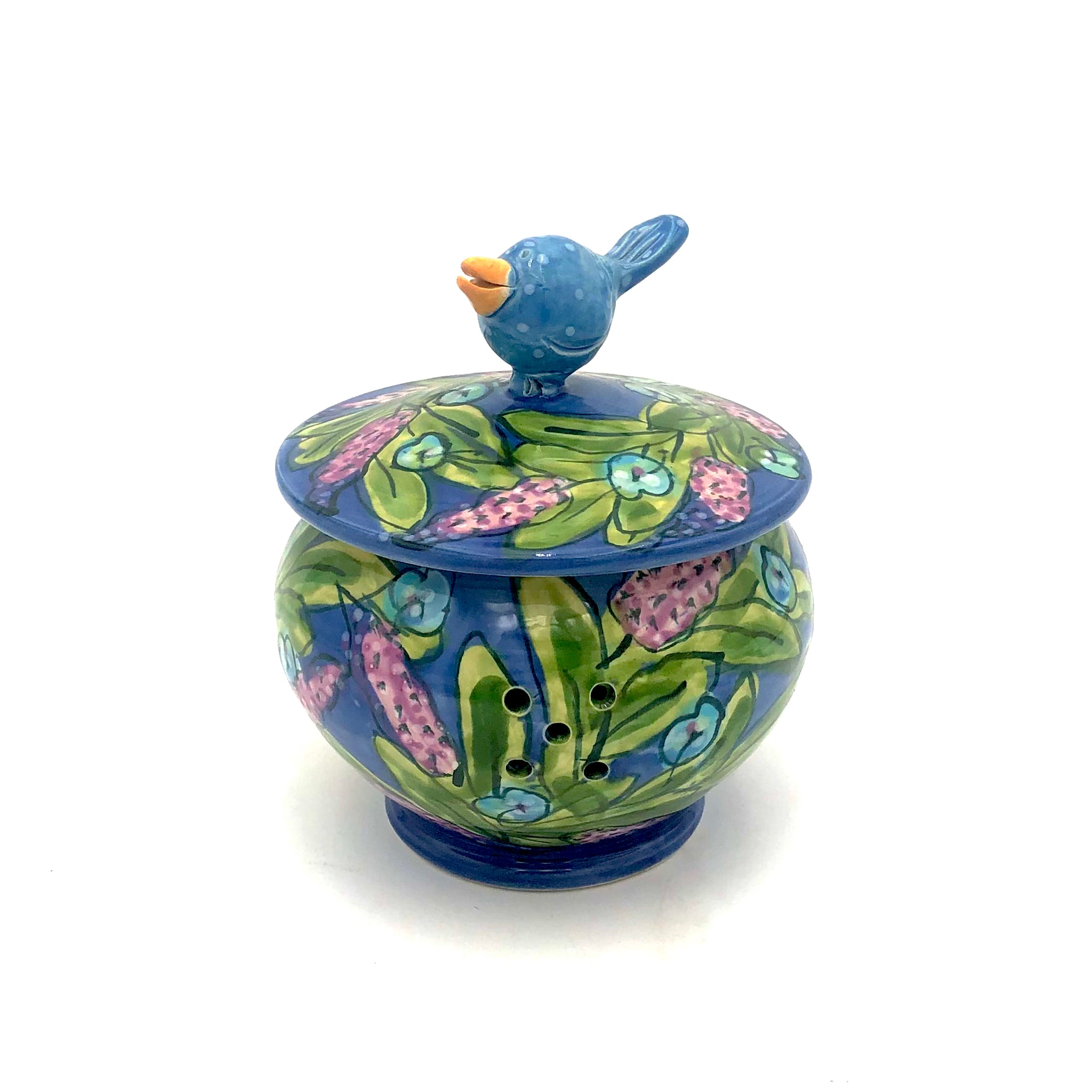 Susan & Peter Stark - Ceramic Garlic Keeper (Blue)