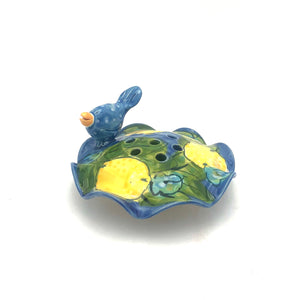 Susan & Peter Stark - Ceramic Flower Frog (Blue)