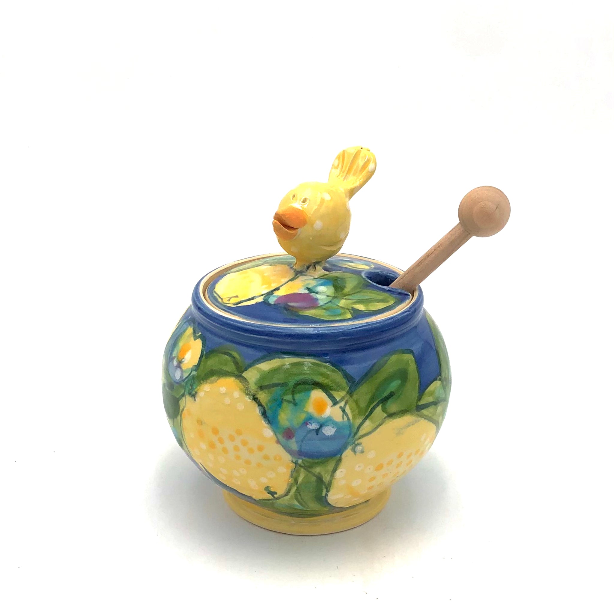 Susan & Peter Stark - Ceramic Lidded Honey Jar (Yellow)