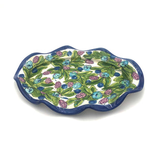 Susan & Peter Stark - Flat Ceramic Oval Dish (Blue)