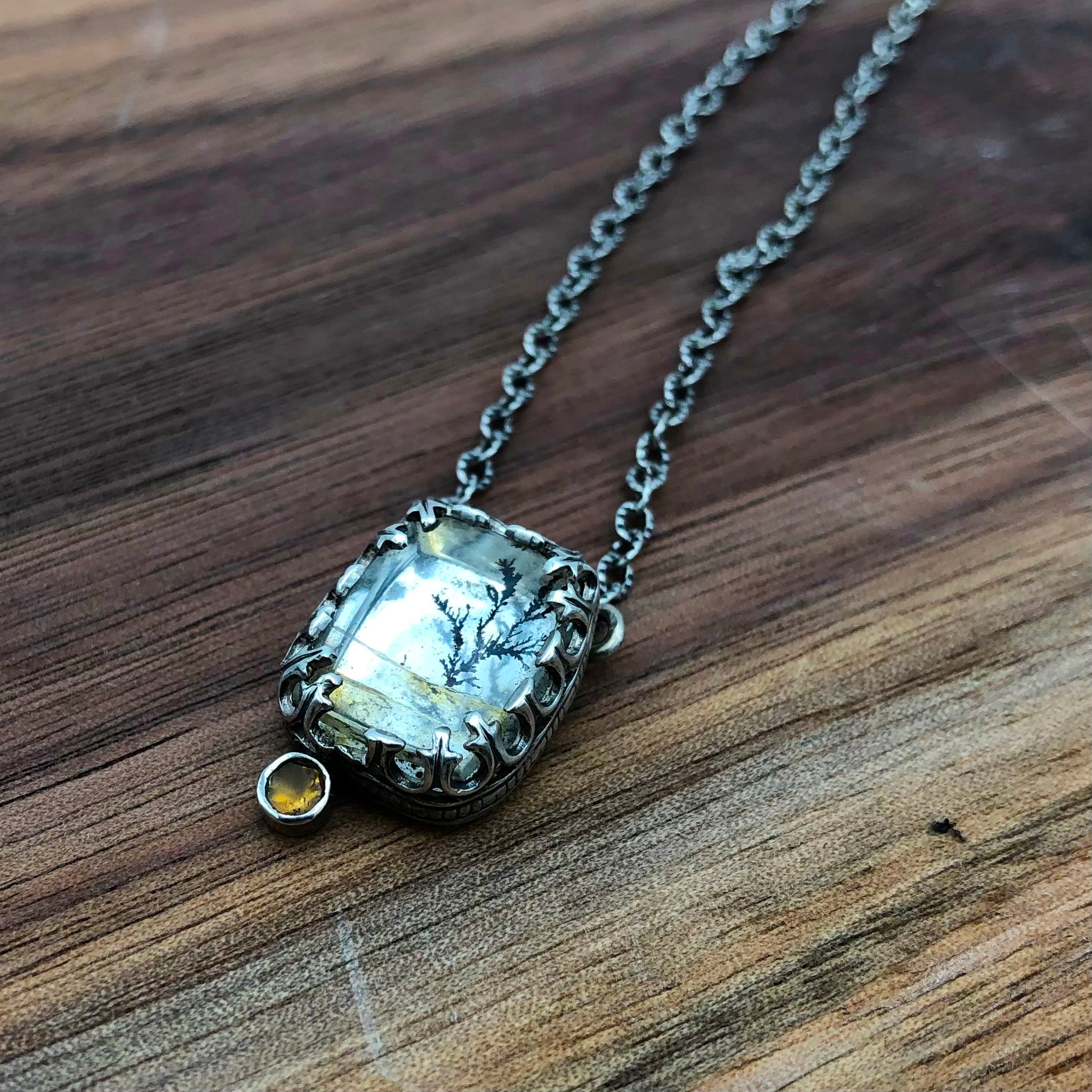 Susan Rodgers Designs - Necklace - One-of-a-kind Dendritic Quartz w/ Citrine