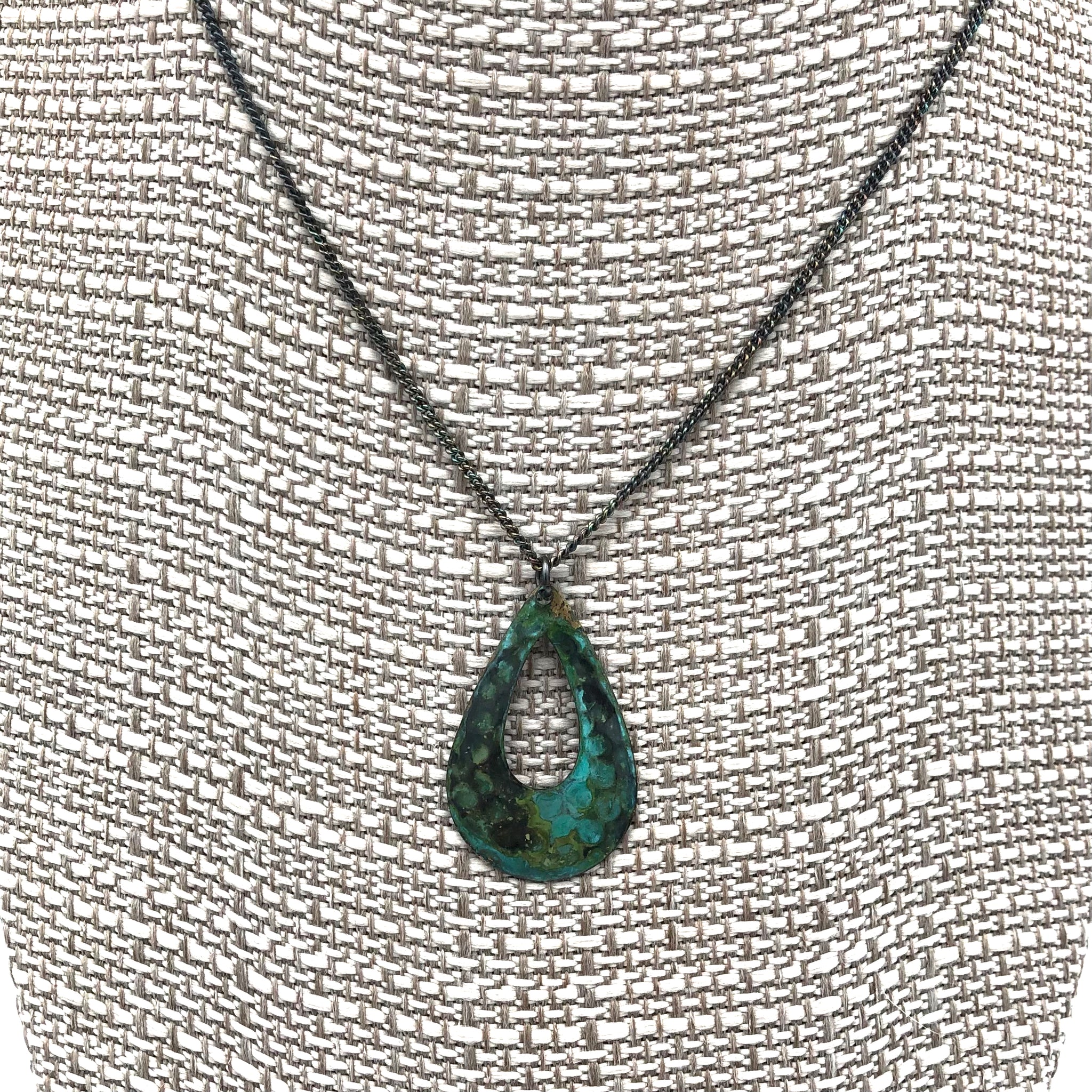 Lowery - Necklace - Open Teardrop Necklace (Sky Texture) #N1934