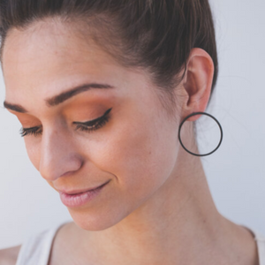 MeritMade - Post Earrings - Large New Moon (Oxidized Sterling Silver)