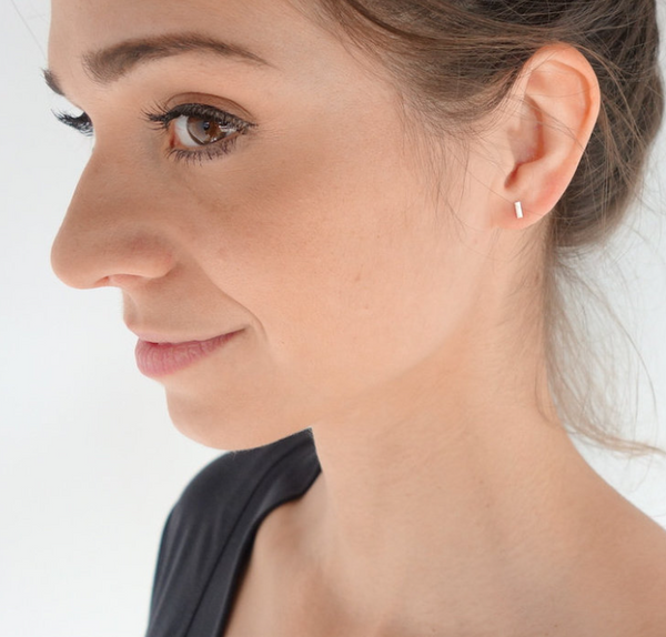 MeritMade - Earrings - Bar - Small (Bright Silver - EBAW01)