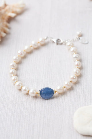 Vaughan - Seaside Collection - Bracelet - Pearl & Kyanite #Sea026-2B