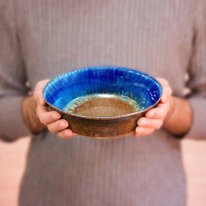 Blanket Creek Pottery - Small Baker (Amber Blue)
