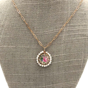 Folkloric Jewelry - Necklace - Stitched Dulcet (Sevres Floral)