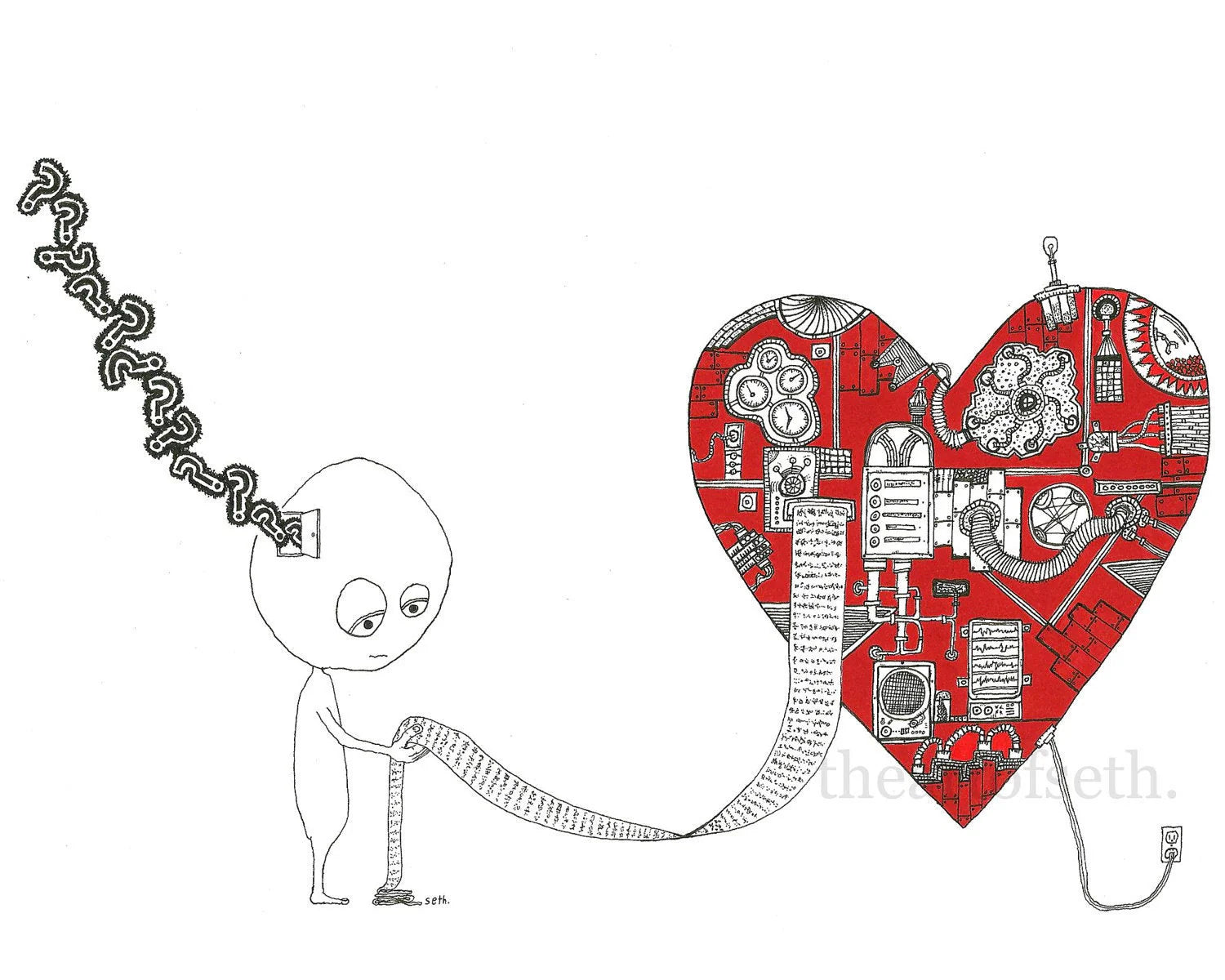 Seth Pitt - 5" x 7" Print - 'Timothy wasn't sure just what to make of it.' #T32
