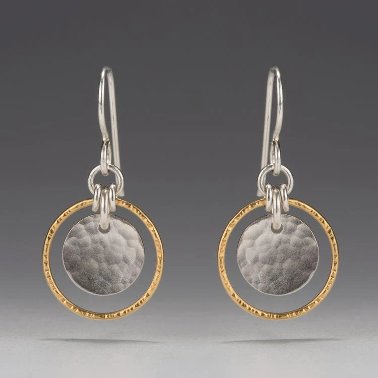 Nichole Collins - Earrings - Vermeil Circle and Disk #V200