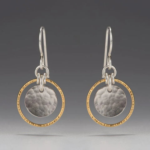 Nichole Collins - Earrings - Vermeil Circle and Disk #V200