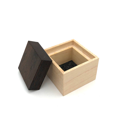 Young Fine Woodcraft - Shellacked Wood Jewelry Box - Tiny (Maple, Wenge) #TB04