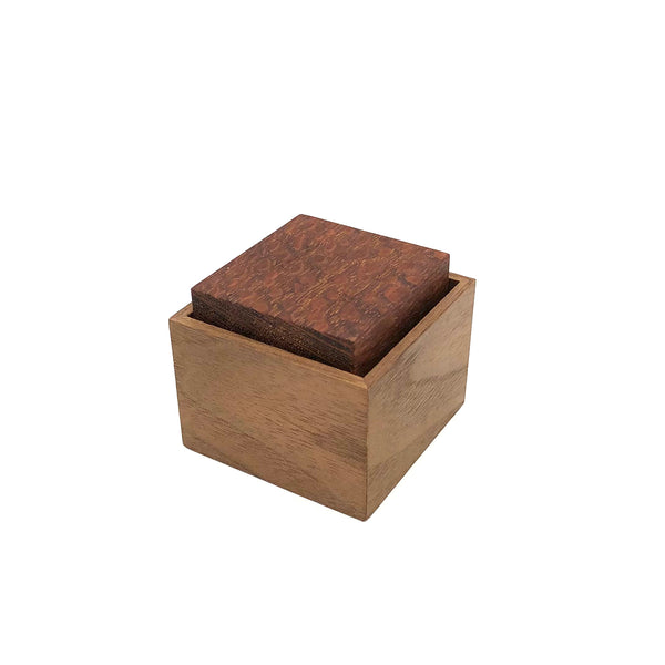 Young Fine Woodcraft - Shellacked Wood Jewelry Box - Tiny (Walnut, Lacewood) #TB05