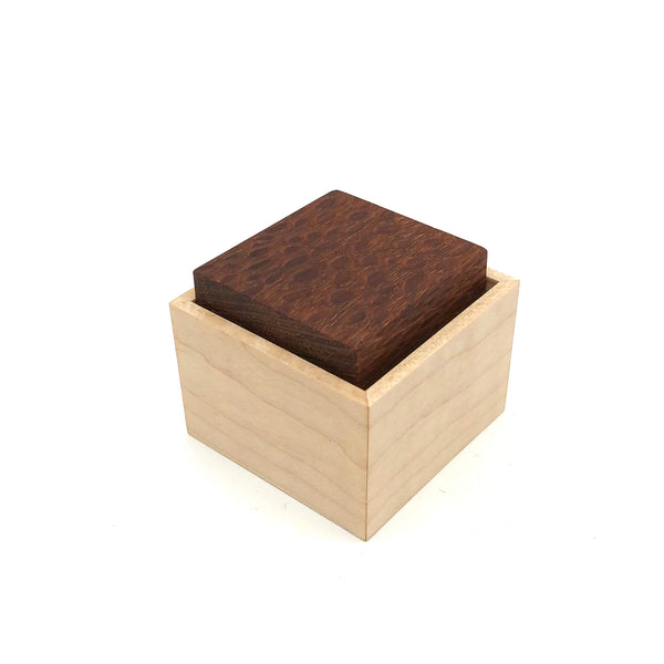Young Fine Woodcraft - Shellacked Wood Jewelry Box - Tiny (Maple, Lacewood) #TB06