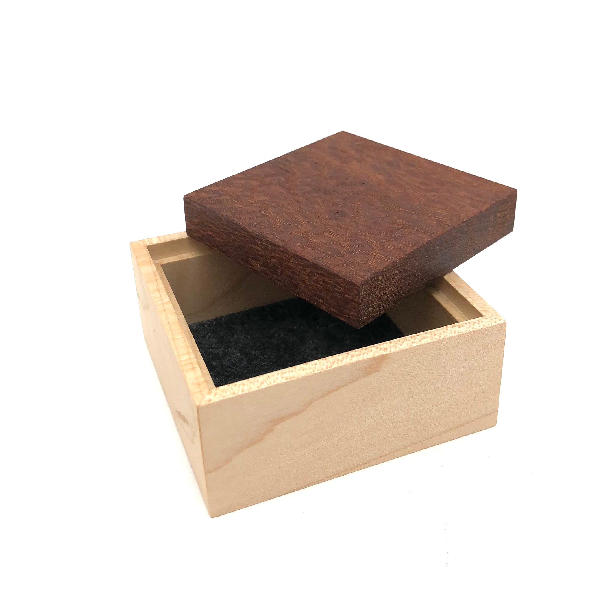 Young Fine Woodcraft - Shellacked Wood Jewelry Box - Small (Maple, Lacewood) #SM01