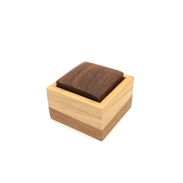Young Fine Woodcraft - Shellacked Wood Jewelry Box - Landscape (Walnut, Poplar, Aspen) #LB01
