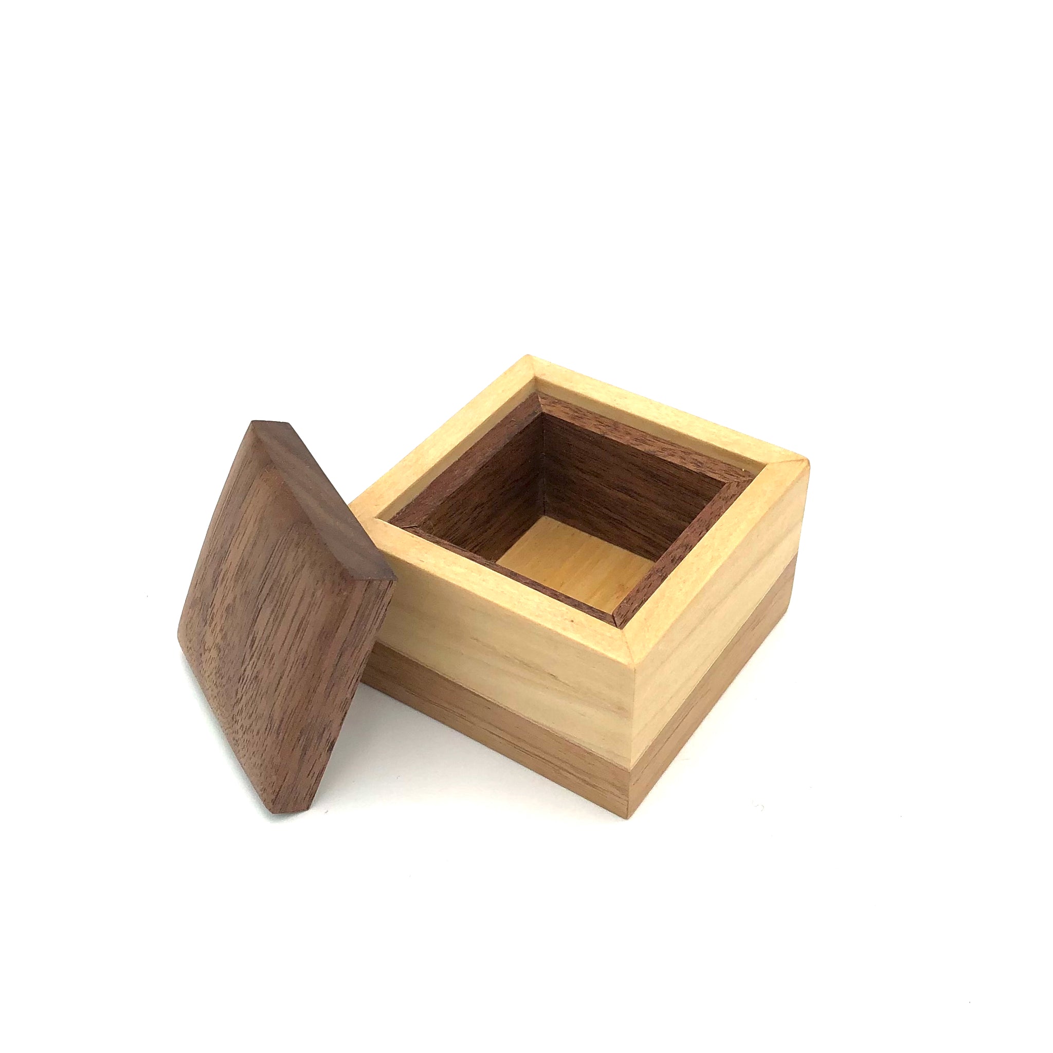 Young Fine Woodcraft - Shellacked Wood Jewelry Box - Landscape (Walnut, Poplar, Aspen) #LB01