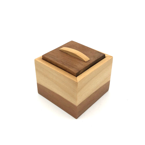 Young Fine Woodcraft - Shellacked Wood Jewelry Box - Landscape (Walnut, Poplar, Aspen) #LB02