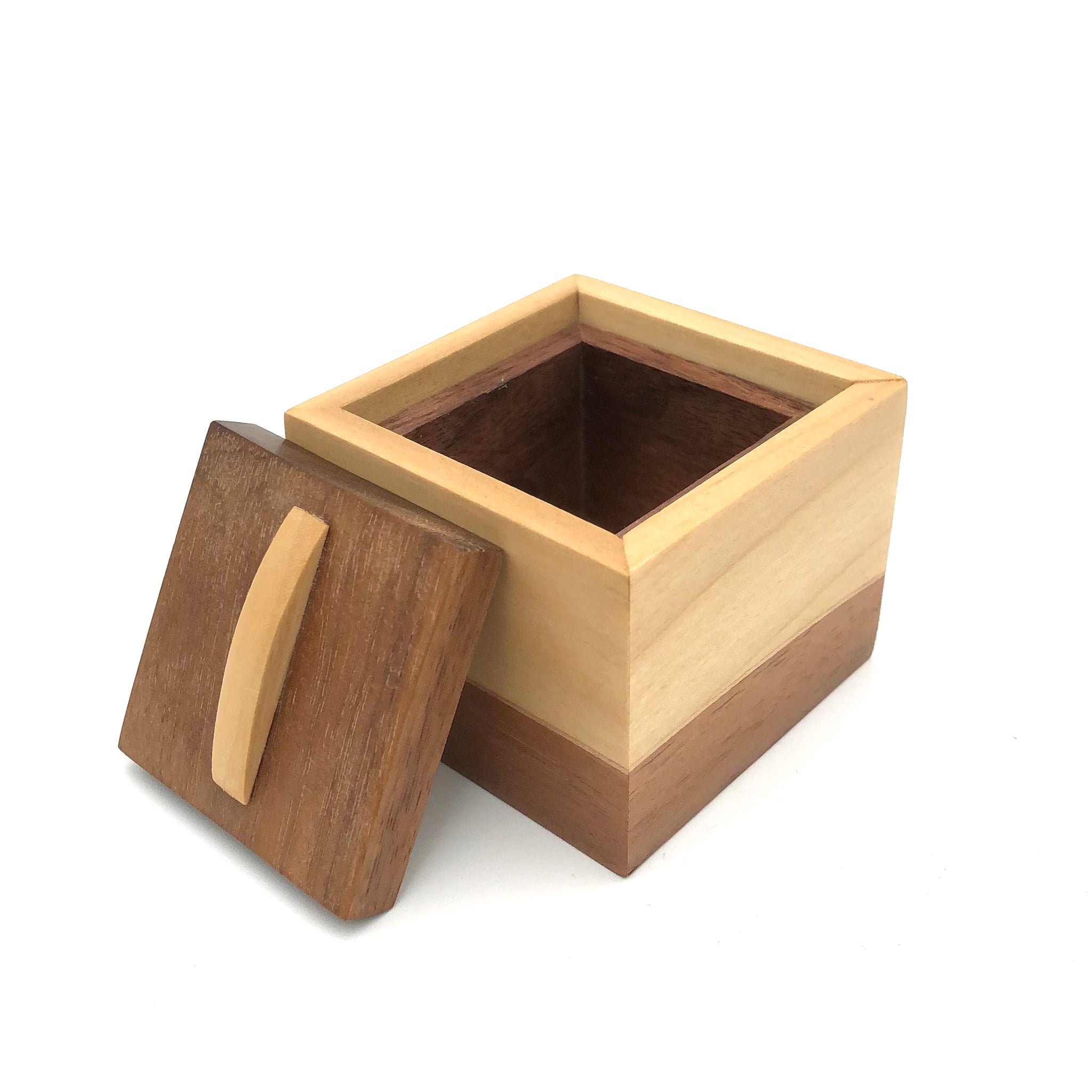 Young Fine Woodcraft - Shellacked Wood Jewelry Box - Landscape (Walnut, Poplar, Aspen) #LB02
